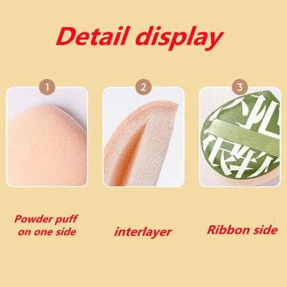 YS0080-100-Point Cotton Cushion Puff - Makeup Artist Grade, Non-Powder Absorbing, Thick Q-Elastic, Dry/Wet Dual-Use