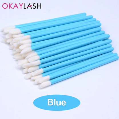 Okaylash Disposable Glitter Eyelash Extension Cleaning Brushes Crystal Micro Lip Gloss Applicator Shining Cleaner Makeup Tools