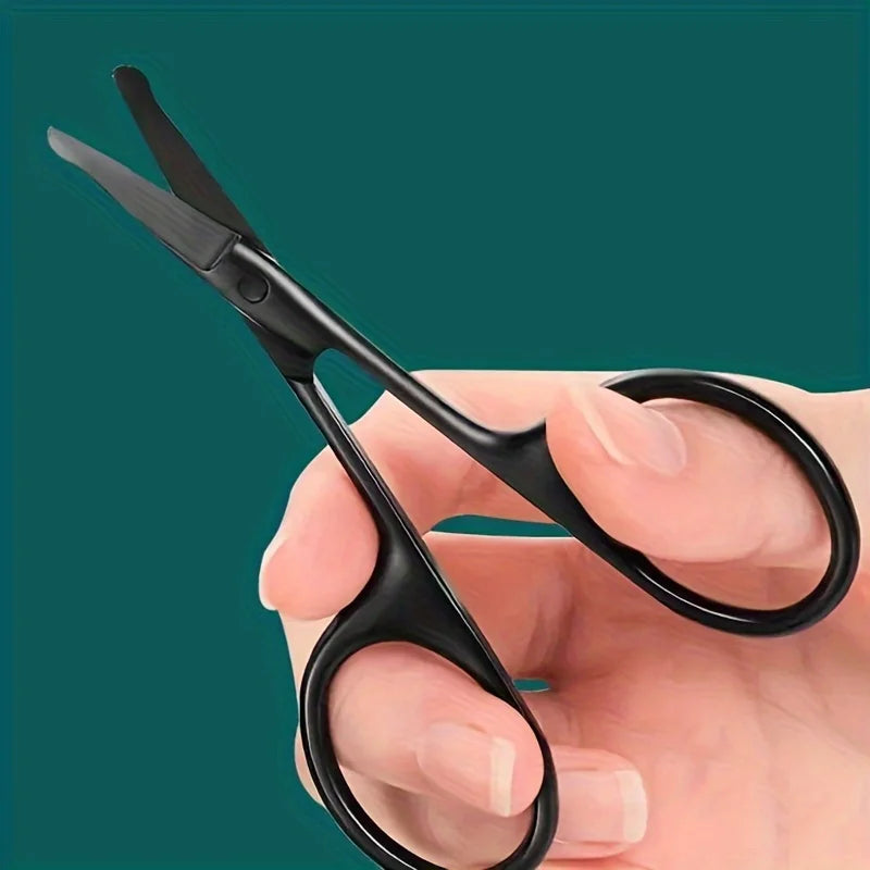 Precision Nose Hair Scissors, Round Tip Scissors for Eyebrows, Beard, Mustache and Ear Hair Trimming Facial Grooming Tools with