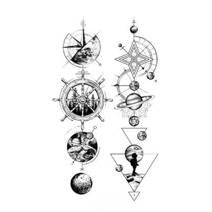 Tattoo Stickers Totem Black Color Flash Temporary Waterproof Party Fake Makeup Neck Hand Arm Body Art for Men Women