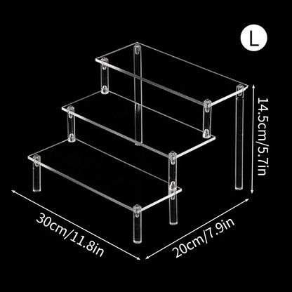 3/5/7 Tiers Eyeshadow Palette Organizer Clear Acrylic Display Stand Lipstick Powder Cosmetics Shelf Rack Makeup Holder