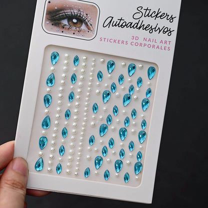 132/162/216/900pcs Coorful Diamonds Tattoos Stickers 3/4/5/6mm Face Rhinestones Tattoo for Party Body/Eye Makeup Gem Accessories