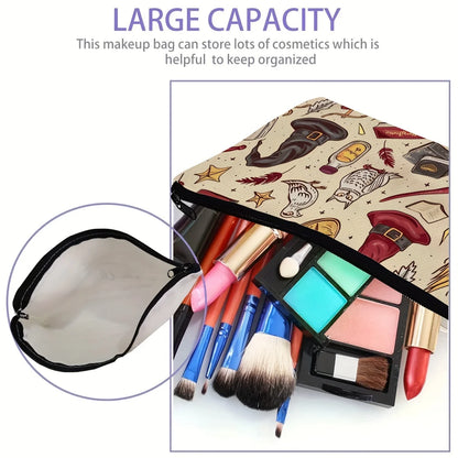 1pc Wizard Makeup Bag - Foldable & Lightweight Cosmetic Pouch with Zipper, Ideal Cute Travel Organizer, Birthday Gift