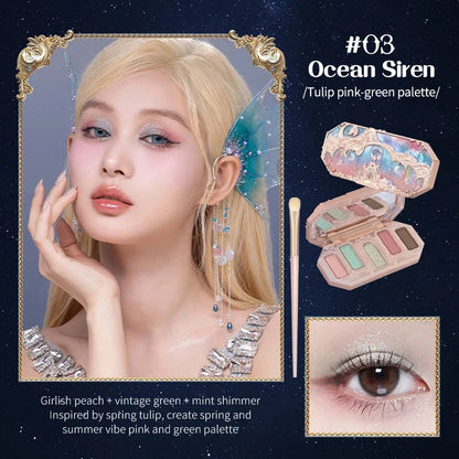 Flower Knows Swan Ballet Eyeshadow Palette Matte Fine Shimmer Pearl Face Palette 6 Colour Glitter Eye Shadow Flowerknows Makeup