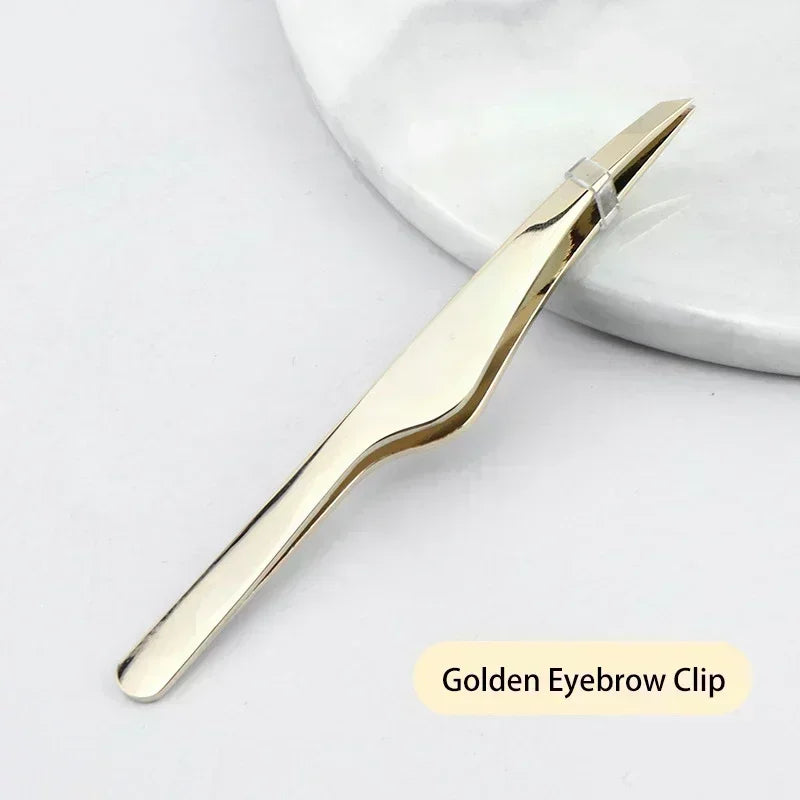 Hair Removal Tweezers Stainless Steel Eyebrow Tweezers Slant Tip Point Tip Flat Tip Rose Gold Silver Black Cosmetic Makeup Tools