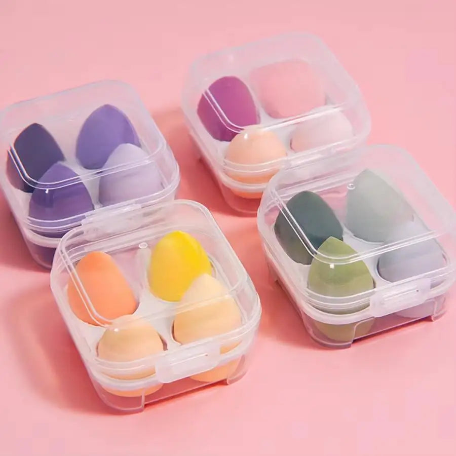 4PCS Beauty Eggs Set Seamless Smudging More Hygienic Prevents Bacteria Buildup Create A Flawless Makeup Look Beauty Egg Case