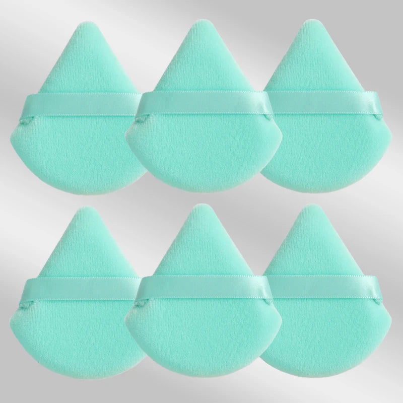 6 Pcs New Triangular Sponge Puffs with a Soft Skin Friendly and Delicate Makeup Feel Suitable for Home or Travel Use