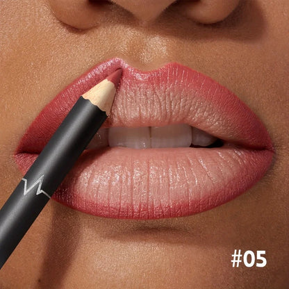 Waterproof Matte Lipliner Pencil Red Contour Tint Lipstick Long Lasting Non-stick Cup Moisturising Lips Makeup 12 Colors