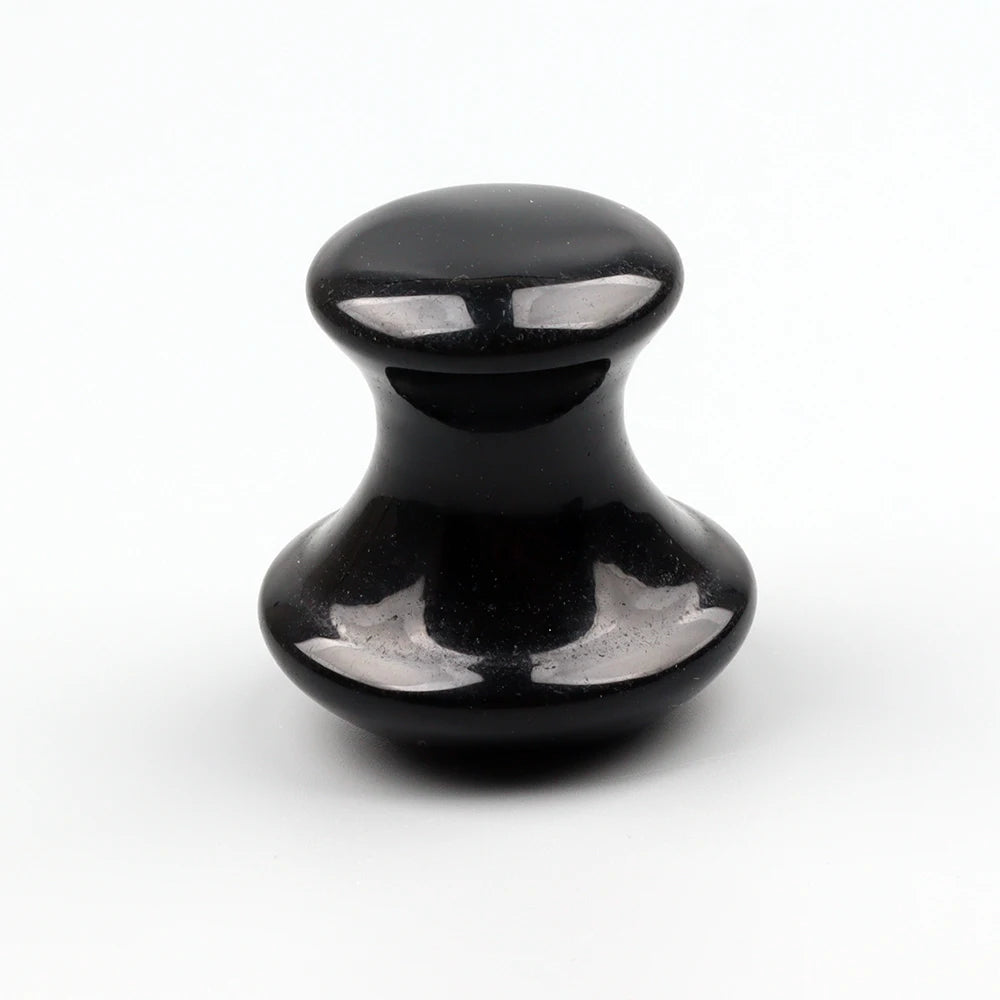 Obsidian Mushroom Face Care Massager Natural Crystal Gua Sha Tool Massage Head Eye Skincare Scraper Wrinkle Beauty Products