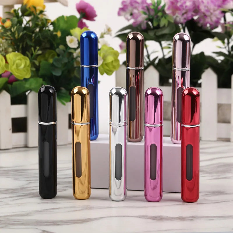 8/10ml Mini Portable Refillable Perfume Bottle Atomizer Pump Aluminum Spray Bottle Cosmetic Container Travel Makeup Tools