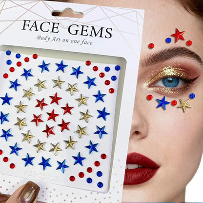 1Sheet 3D Dreamy Shell Pearl Gems Face Stickers Sparkling Mermaid Diamond Temporary Tattoos DIY Body Art Stage Makeup Rhinestone