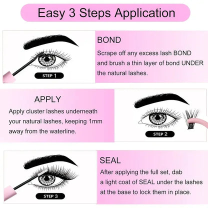 3 Pieces Eyelash Adhesive and Sealantwaterproof, Suitable for DIY Clustered and False Eyelash Makeup Tools