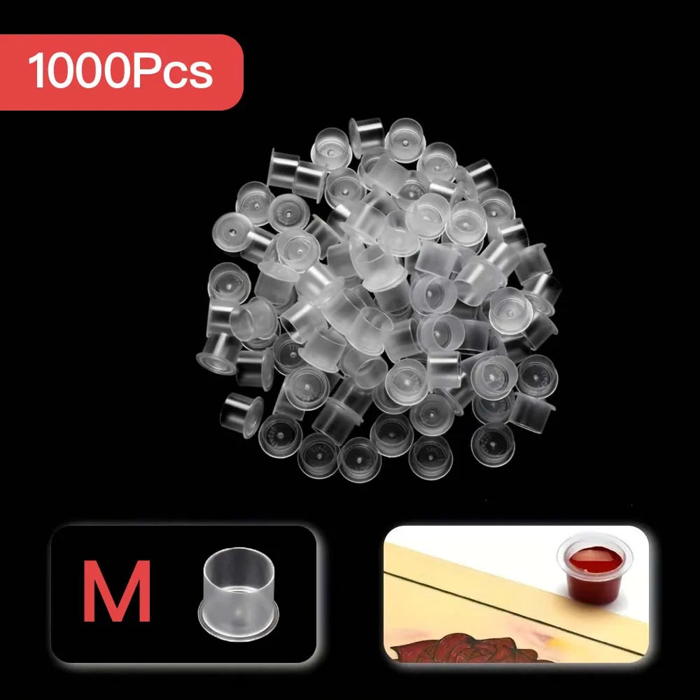 Disposable Tattoo Transparent Ink Cups Permanent Makeup Coloring Pigment Cup Container Tattoo Accessory for Tattoo Artists