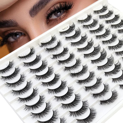 HBZGTLAD 30/40 pairs of natural long 3D artificial mink false eyelashes false eyelashes makeup set mink eyelashes extended eyela
