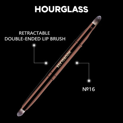 Hourglass Makeup Brush- No.16 Retractable Double-Ended Lip Brush Soft Fiber Hair Fashion Design Single Lip Brush