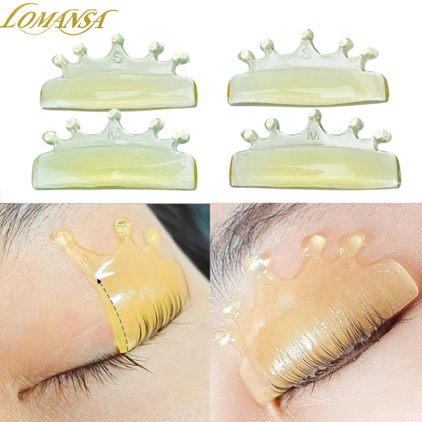 Lomansa 4Pcs Silicone Lash Perm Pads Softening Lifting Lashes Rod Shield Self-Adhesive 3D Eyelash Curler Accessories Makeup Tool