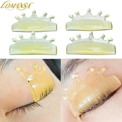 Lomansa 4Pcs Silicone Lash Perm Pads Softening Lifting Lashes Rod Shield Self-Adhesive 3D Eyelash Curler Accessories Makeup Tool