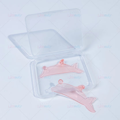 Libeauty 1 Pair Dolphin Shape Reusable Silicone Eyelash Perm Lash Rod Shield Lash Softening Pads Eyelash Curler Makeup Tools