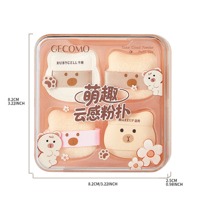 GECOMO powder puff set, with a soft and bouncy air cushion, flawless base makeup, setting cotton candy powder puff, gift set