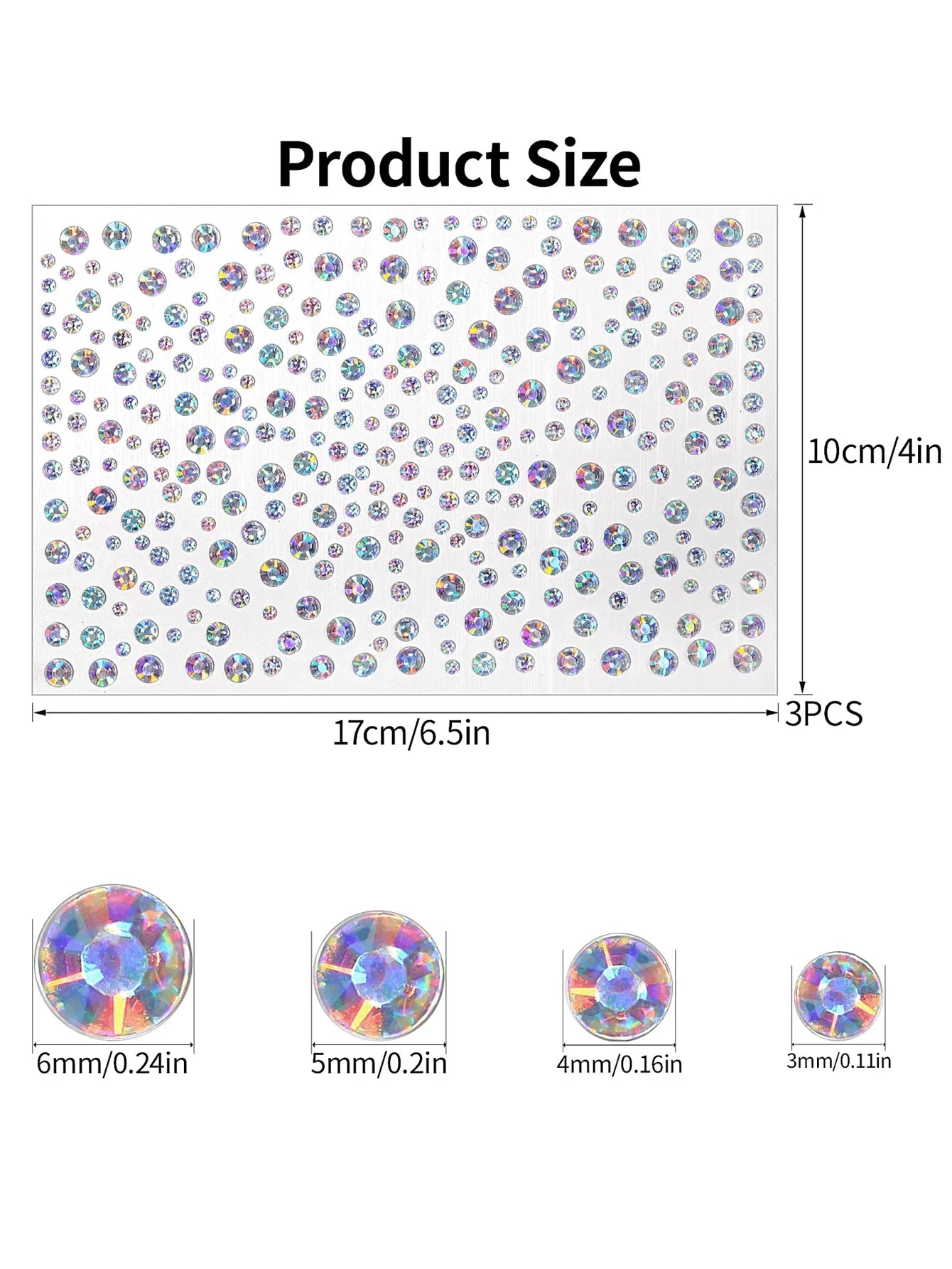 1/2/3Pcs Gold Face Gems Glitter Body Glittery Stereo Gem Stickers Rave Accessories Makeup Rhinestone Stickers For Music Festival