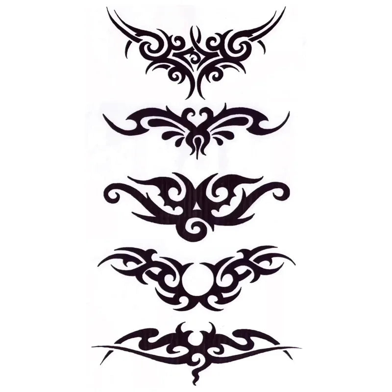 Tattoo Stickers Totem Black Color Flash Temporary Waterproof Party Fake Makeup Neck Hand Arm Body Art for Men Women