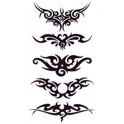 Tattoo Stickers Totem Black Color Flash Temporary Waterproof Party Fake Makeup Neck Hand Arm Body Art for Men Women