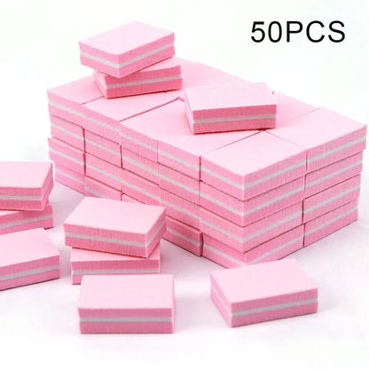 50Pcs Professional Mini Nails Art buffer File 100/180 Sandpaper Manicure Tips Care File Sanding Polishing Accessories Tools
