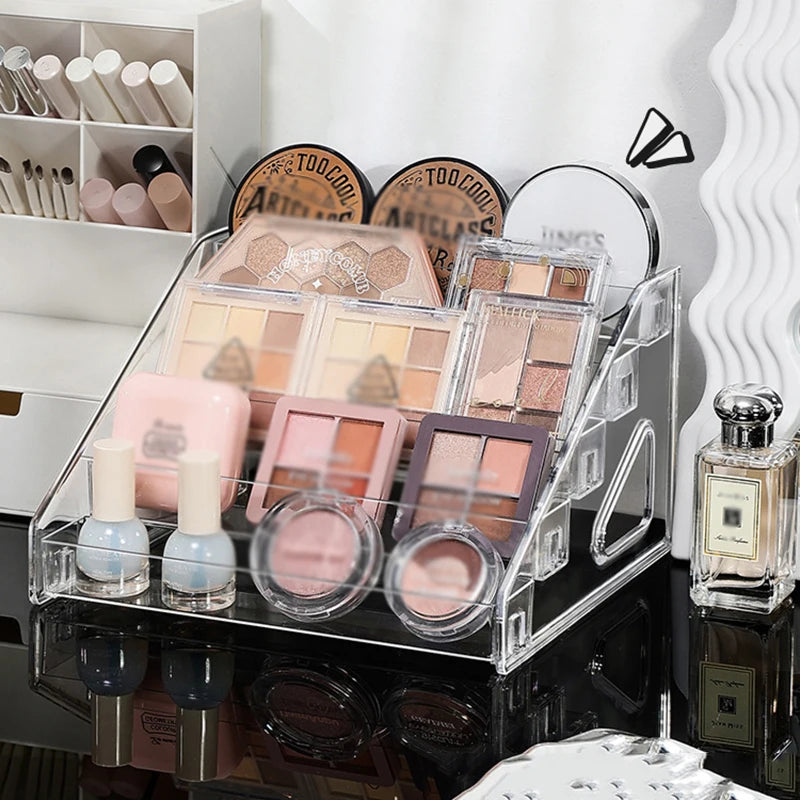 3/5/7 Tiers Eyeshadow Palette Organizer Clear Acrylic Display Stand Lipstick Powder Cosmetics Shelf Rack Makeup Holder