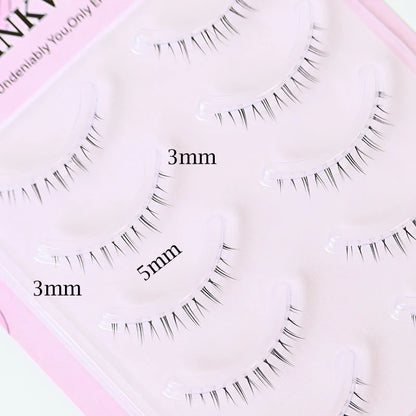 5 Pair Clear Band Lower Eyelashes Handmade False Eyelashes Bottom Lashes Natural Manga Lashes douyin makeup lash Extension