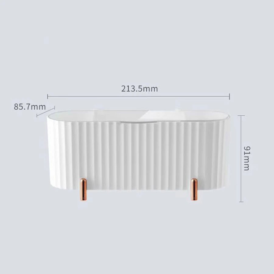 3 Grids Makeup Sponge Puff Storage Box Swab Clear Desktop Organizer Beauty Egg Bathroom Shelf Cleaning Rod Beauty Tool Container