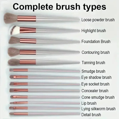 13 Pcs Makeup Brushes Soft Fluffy Professional - Eye Shadow, Foundation, Powder, Blush Blending, Women’s Tools