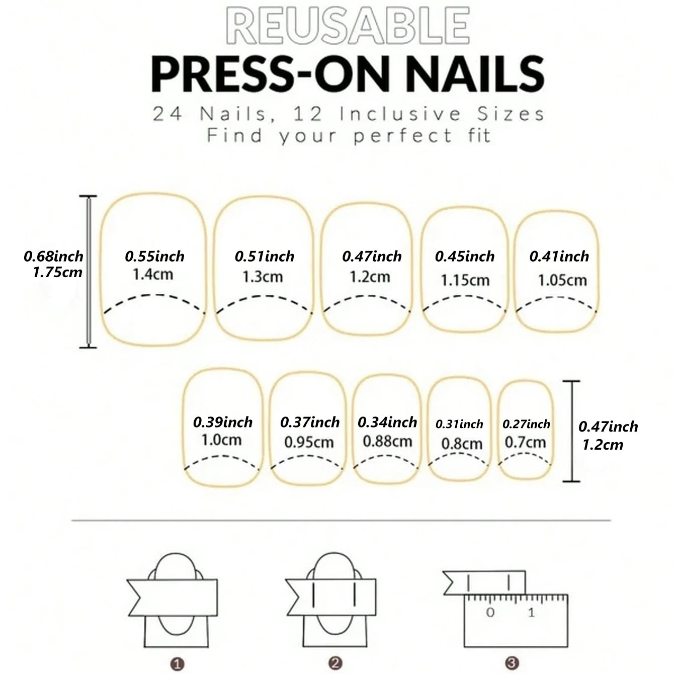 24pcs Short-Style Square-Toed Sweet Pink Adorable Provocative White French-Style Fashionable Multi-Purpose Classic Press
