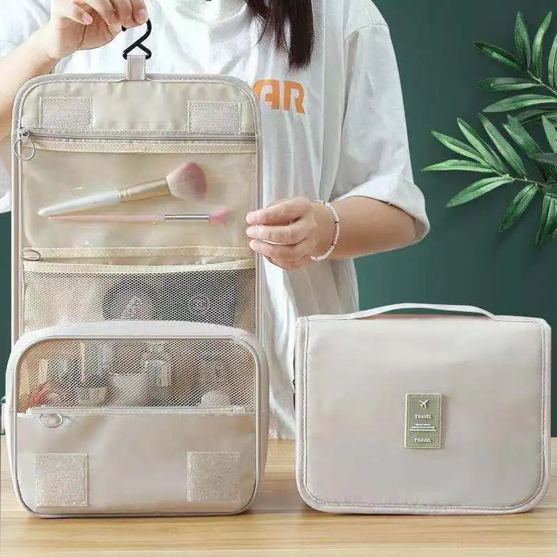 Portable Hook Toilet Bag Multi Functional Travel Waterproof Wear Resistant Multi Layer Storage Large Capacity Makeup Bag