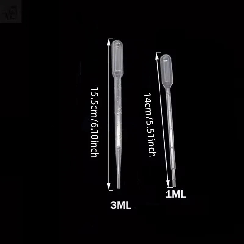 100Pcs Laboratory Pipette 1ml 3ml Plastic Disposable Graduated Container Liquid Dropper Equipment Straw Makeup Tools