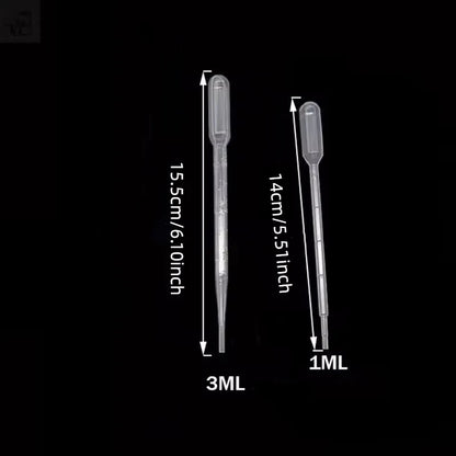 100Pcs Laboratory Pipette 1ml 3ml Plastic Disposable Graduated Container Liquid Dropper Equipment Straw Makeup Tools
