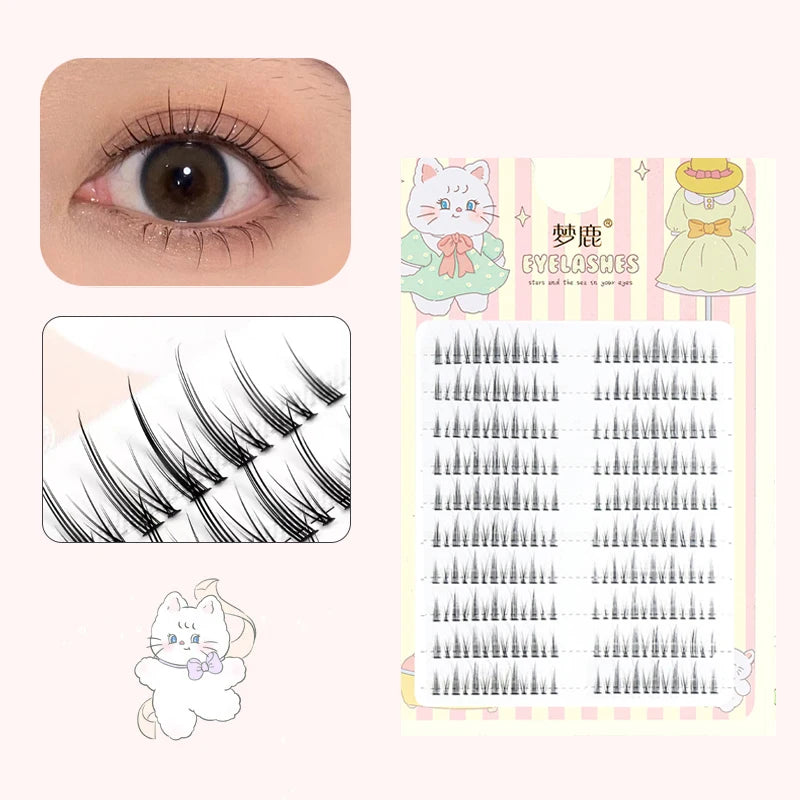 10 Pairs Fairy False Eyelashes Little Devil Individual Lashes Extension Naturally Heat Bonded Cluster Lashes Makeup Tools