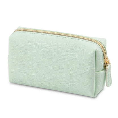 Women Cosmetic Bag Waterproof PU Leather Solid Color Makeup Pouch Travel Portable Wash Toiletry Storage Bag Organizer Purse 2023