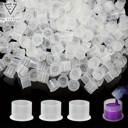 Disposable Tattoo Transparent Ink Cups Permanent Makeup Coloring Pigment Cup Container Tattoo Accessory for Tattoo Artists