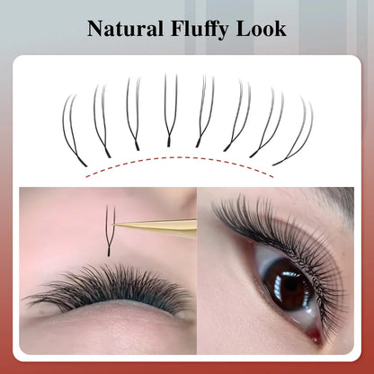 NAGARAKU U Shape YY 2D UU Soft Light Natural Eyelash Extensions Parallel Makeup Supplies