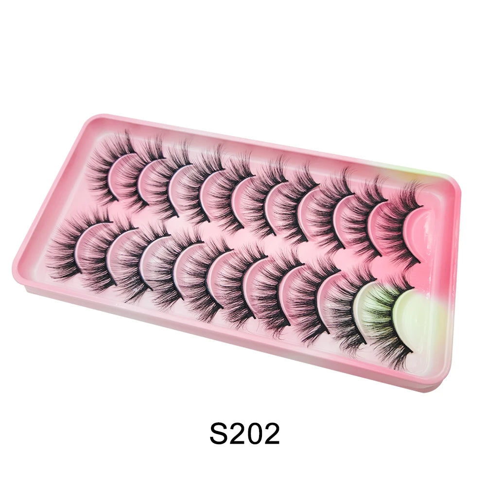 Natural Lashes 5/10 Pairs Eyelashes 3D Mink Lashes Manga Lashes Strip Lashes Band Soft Light False Eyelashes Makeup