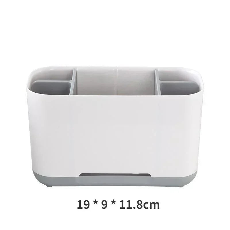 Electric Toothbrush Makeup Brush Holder Toothpaste Storage Case Large Capacity Detachable Portable with Drain Hole Storage Rack