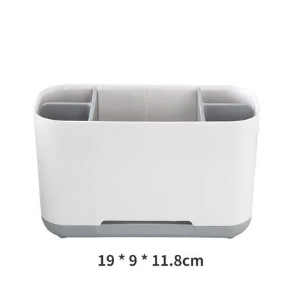 Electric Toothbrush Makeup Brush Holder Toothpaste Storage Case Large Capacity Detachable Portable with Drain Hole Storage Rack