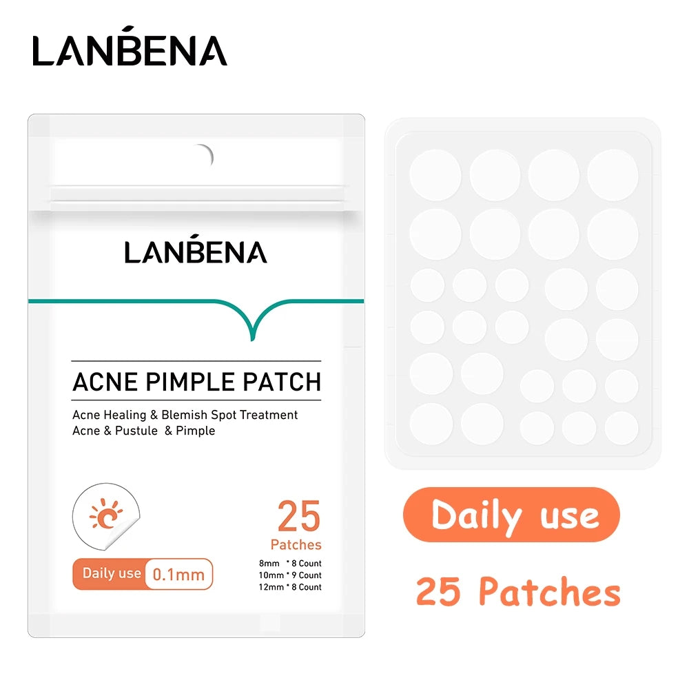 LANBENA Acne Pimple Patch 25pcs Daily Use Invisible Acne Stickers Blemish Treatment Acne Concealer Makeup