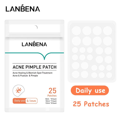 LANBENA Acne Pimple Patch 25pcs Daily Use Invisible Acne Stickers Blemish Treatment Acne Concealer Makeup