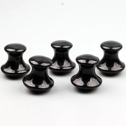 Obsidian Mushroom Face Care Massager Natural Crystal Gua Sha Tool Massage Head Eye Skincare Scraper Wrinkle Beauty Products