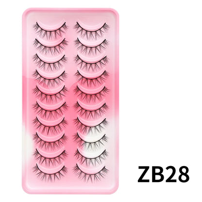 Natural Lashes 5/10 Pairs Eyelashes 3D Mink Lashes Manga Lashes Strip Lashes Band Soft Light False Eyelashes Makeup