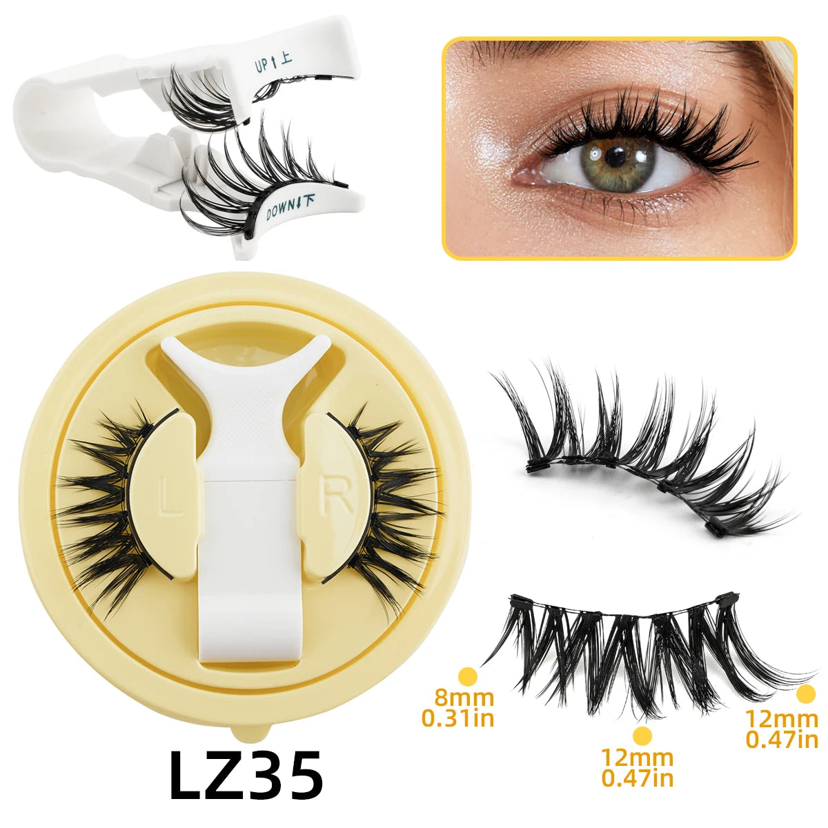 New Magnetic Eye Lashes With Winged Ends Soft Reusable Magnetic Lashes Natural Look 3D False Lashes Makeup With Magnet Tool