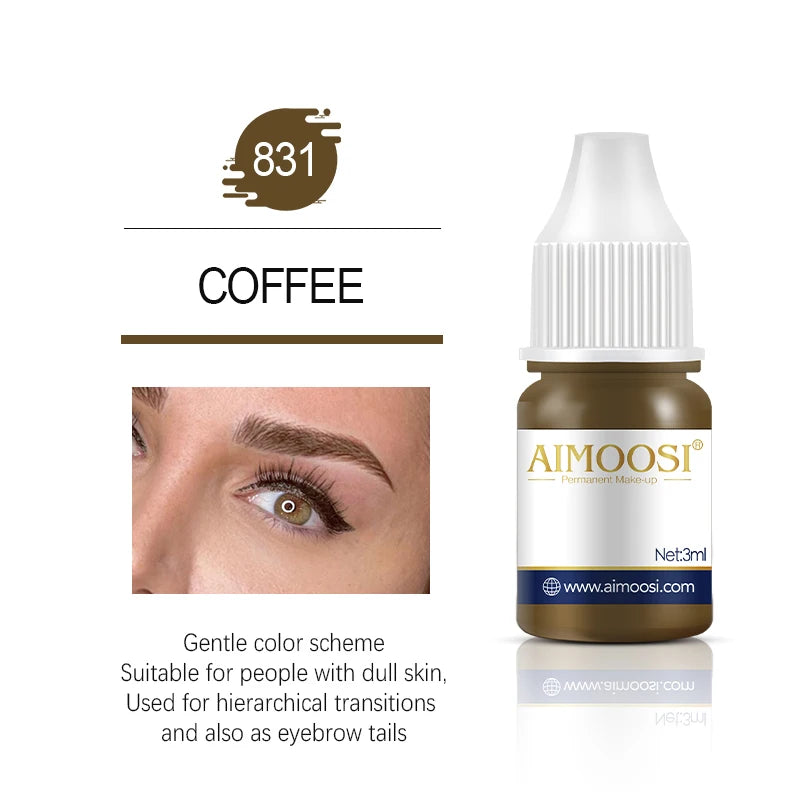 AIMOOSI Lip Tattoo Ink for Semi Permanent Makeup Nano Eyebrows Microblading Pigment 3ML Beauty Health Tattoo Supplies