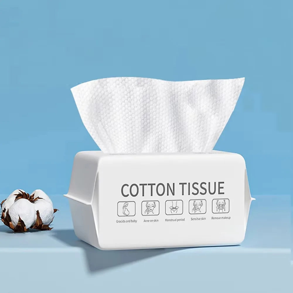 100 Pumps Thickened Disposable Face Towel 100Cotton Soft Fabric Travel Cleansing Dry Wet Makeup Remover Pearl Cotton Reusable