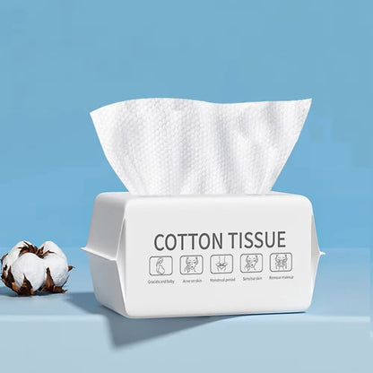 100 Pumps Thickened Disposable Face Towel 100Cotton Soft Fabric Travel Cleansing Dry Wet Makeup Remover Pearl Cotton Reusable
